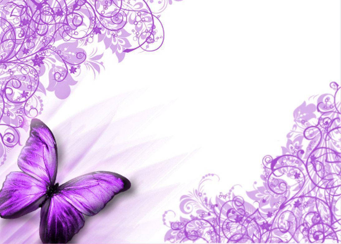 Purple Butterfly With Floral Design