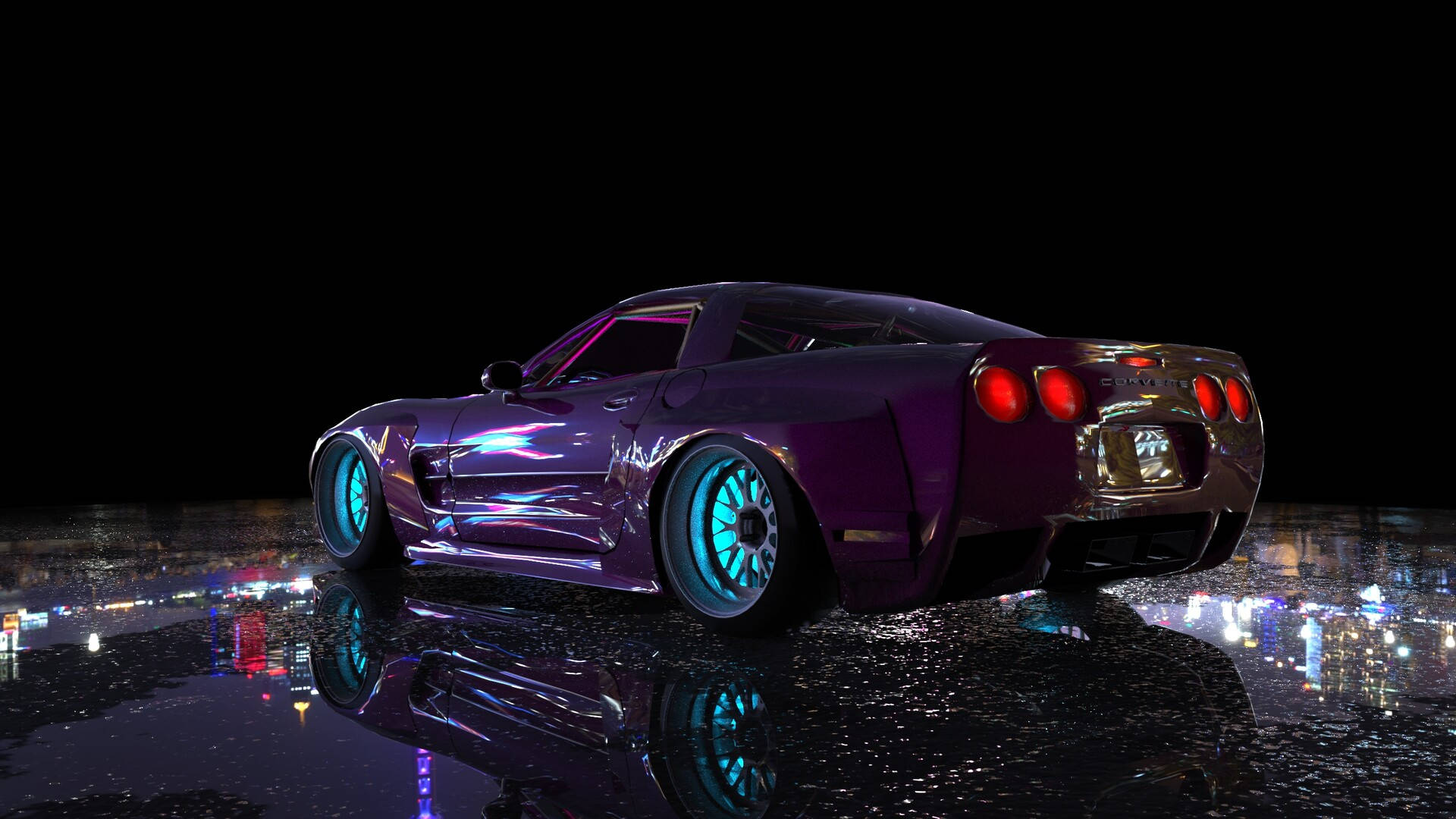 Purple C4 Corvette Background
