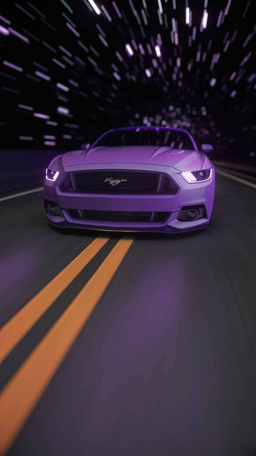 Purple Car In High-speed Iphone Background