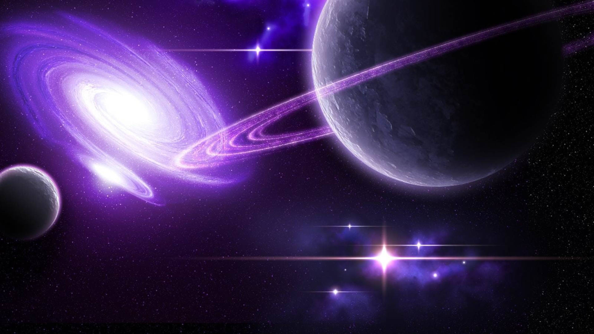 Purple Celestials In The Cosmos Background
