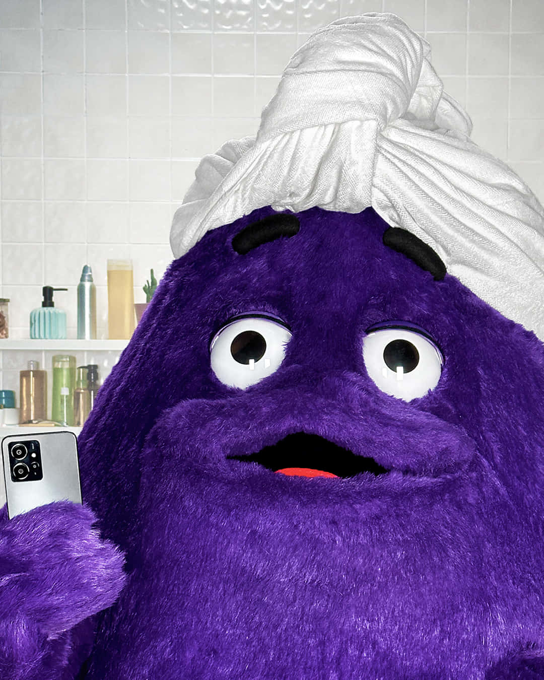 Purple_ Character_ Bathroom_ Selfie