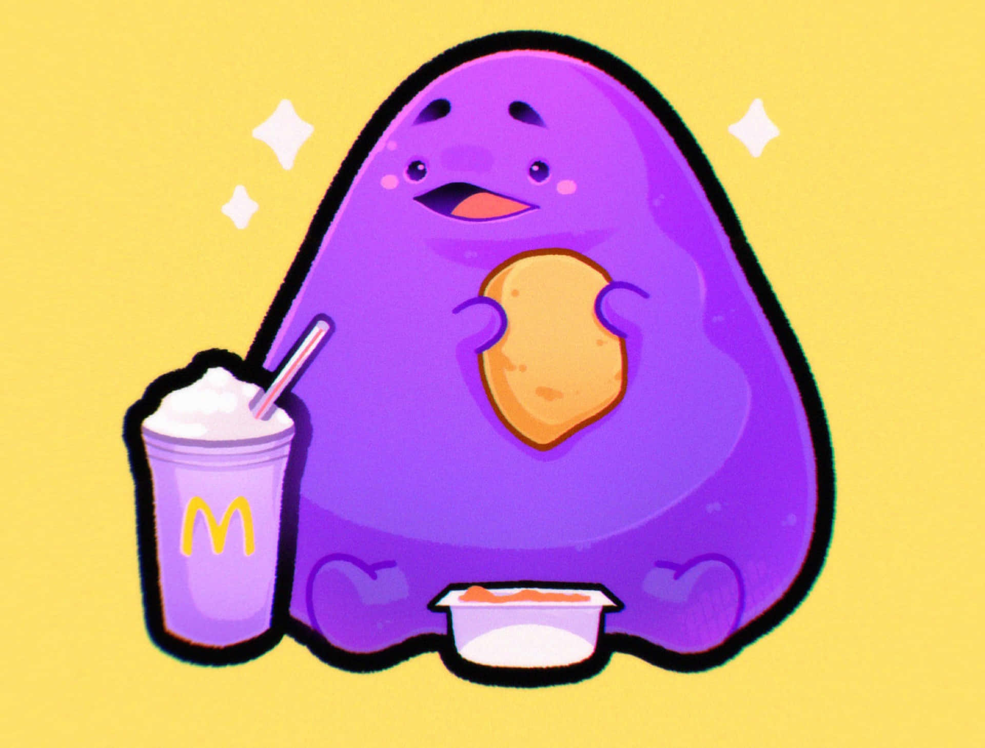 Purple Character Mc Donalds Treats Background