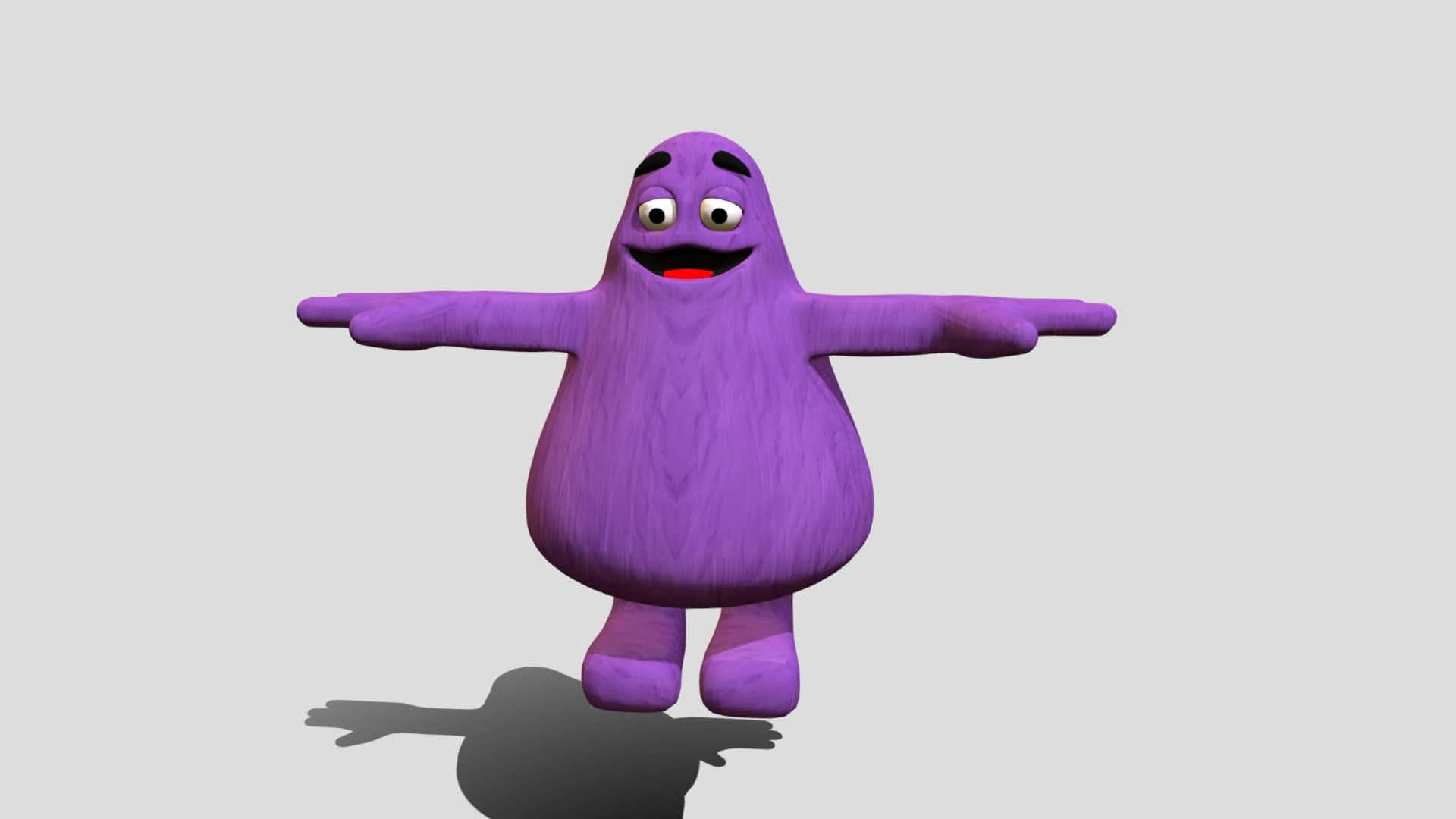 Purple Character Smiling3 D Render