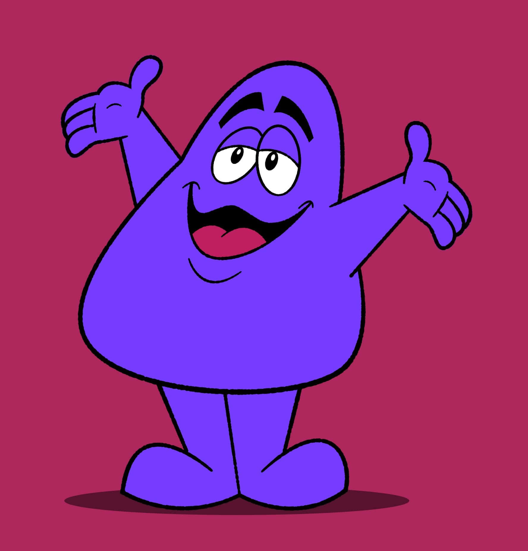 Purple Character Thumbs Up Background