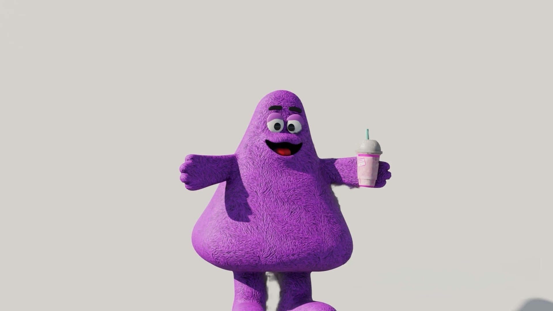 Purple_ Character_ With_ Drink Background