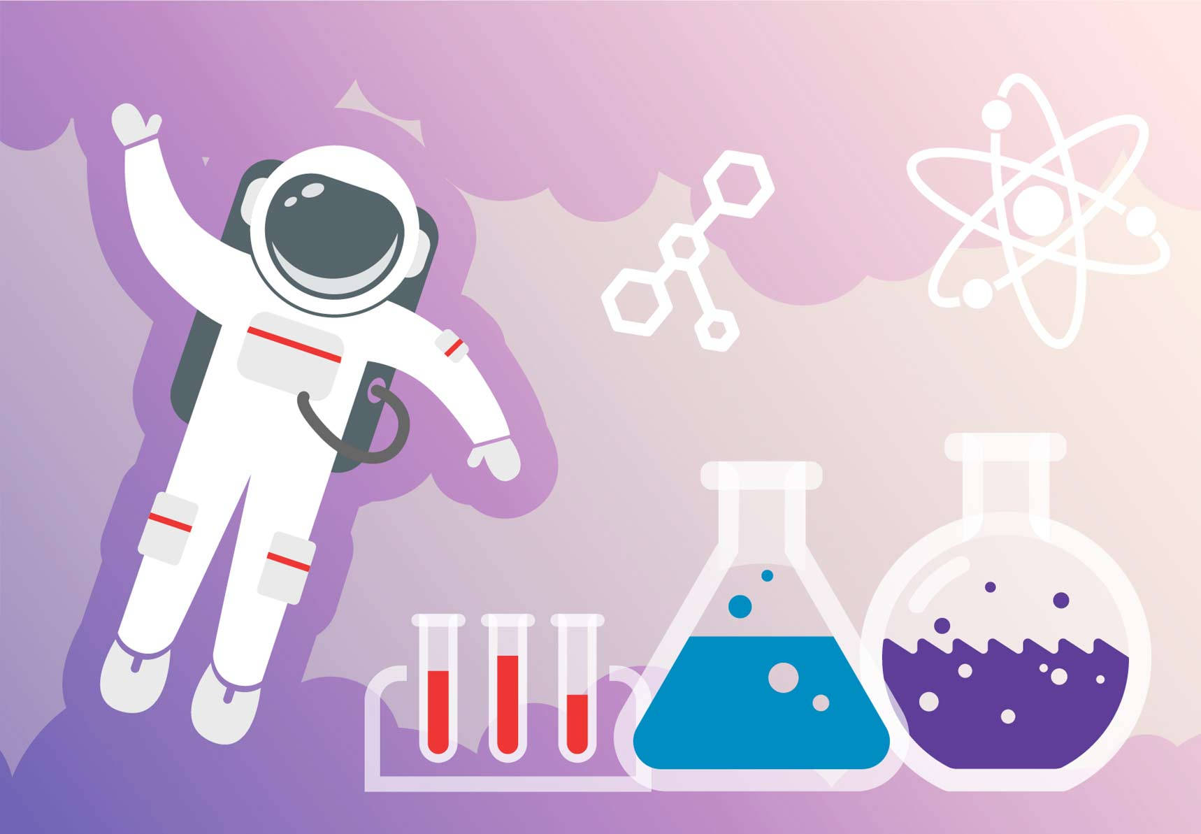 Purple Chemistry Space Astronaut Background
