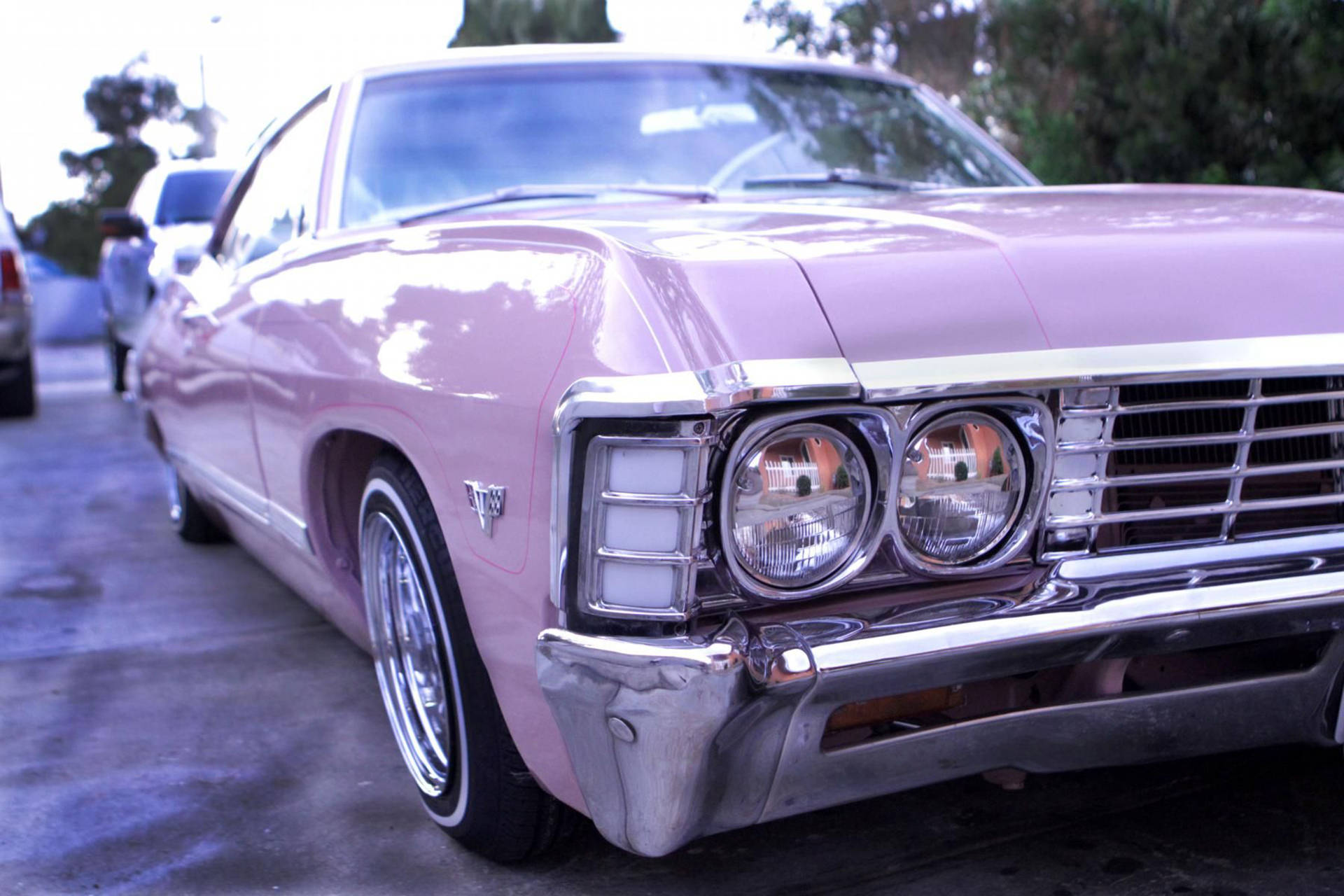 Purple Chevrolet Impala 1967 Background