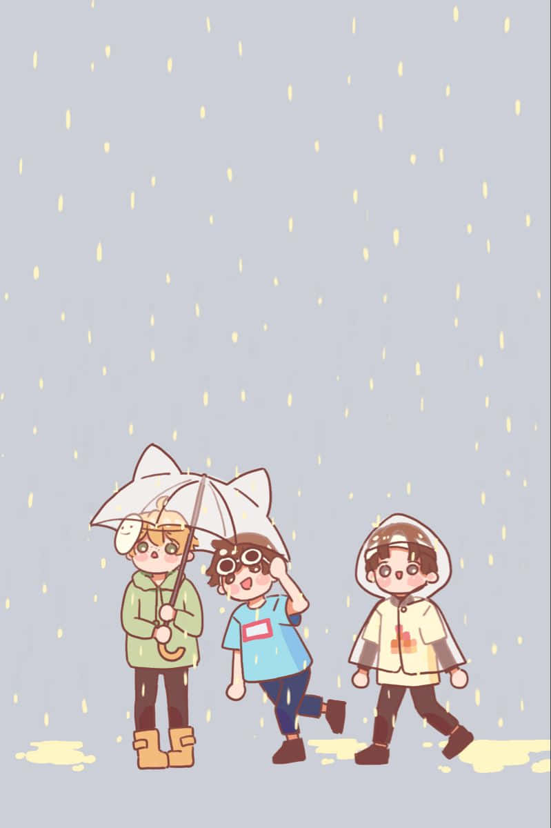 Purple Chibi Sapnap With Dream And Georgenotfound Background