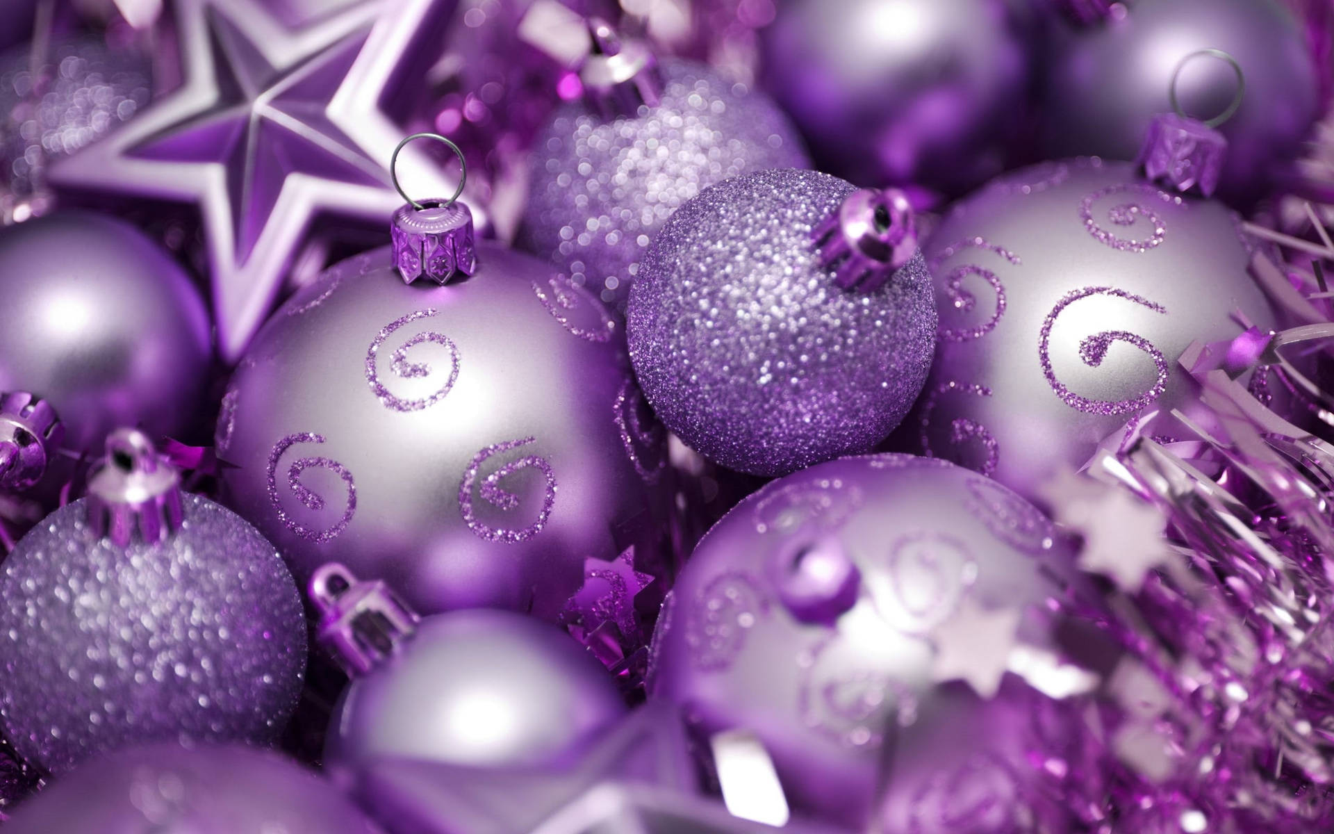 Purple Christmas Balls Background