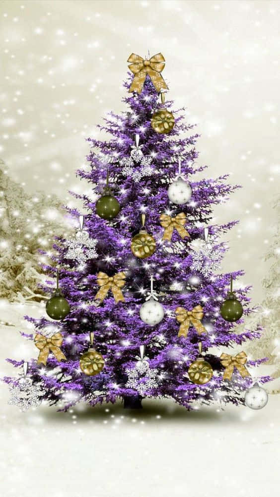 Purple Christmas Tree Background