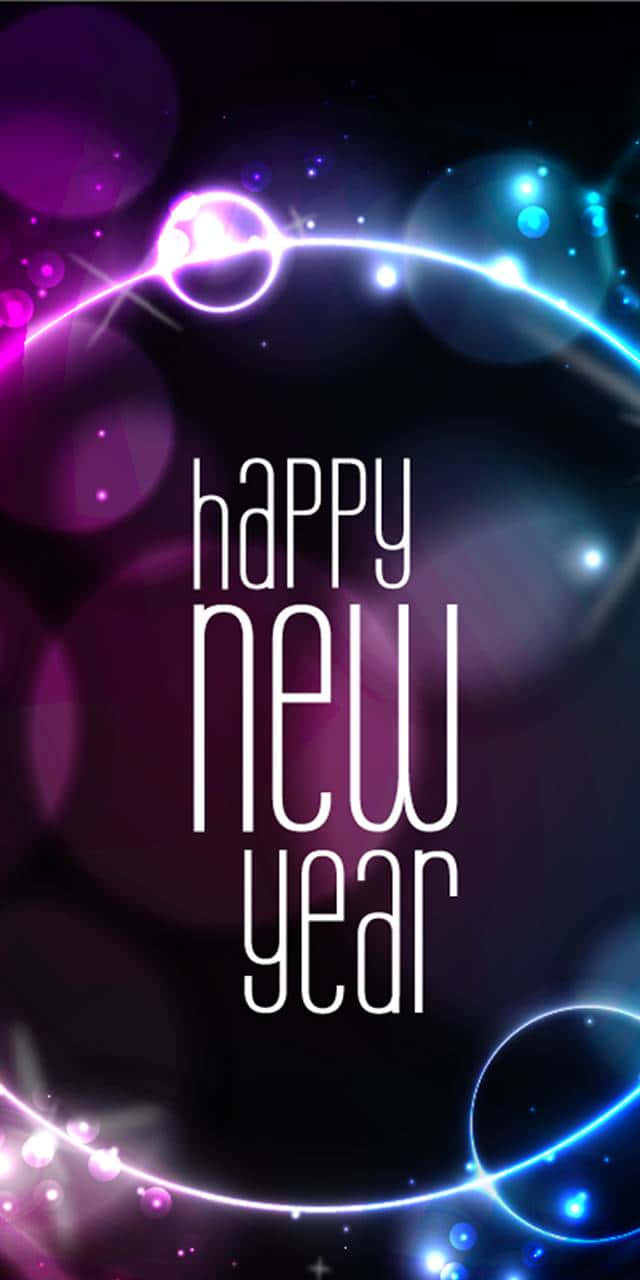 Purple Circles New Year Phone Background