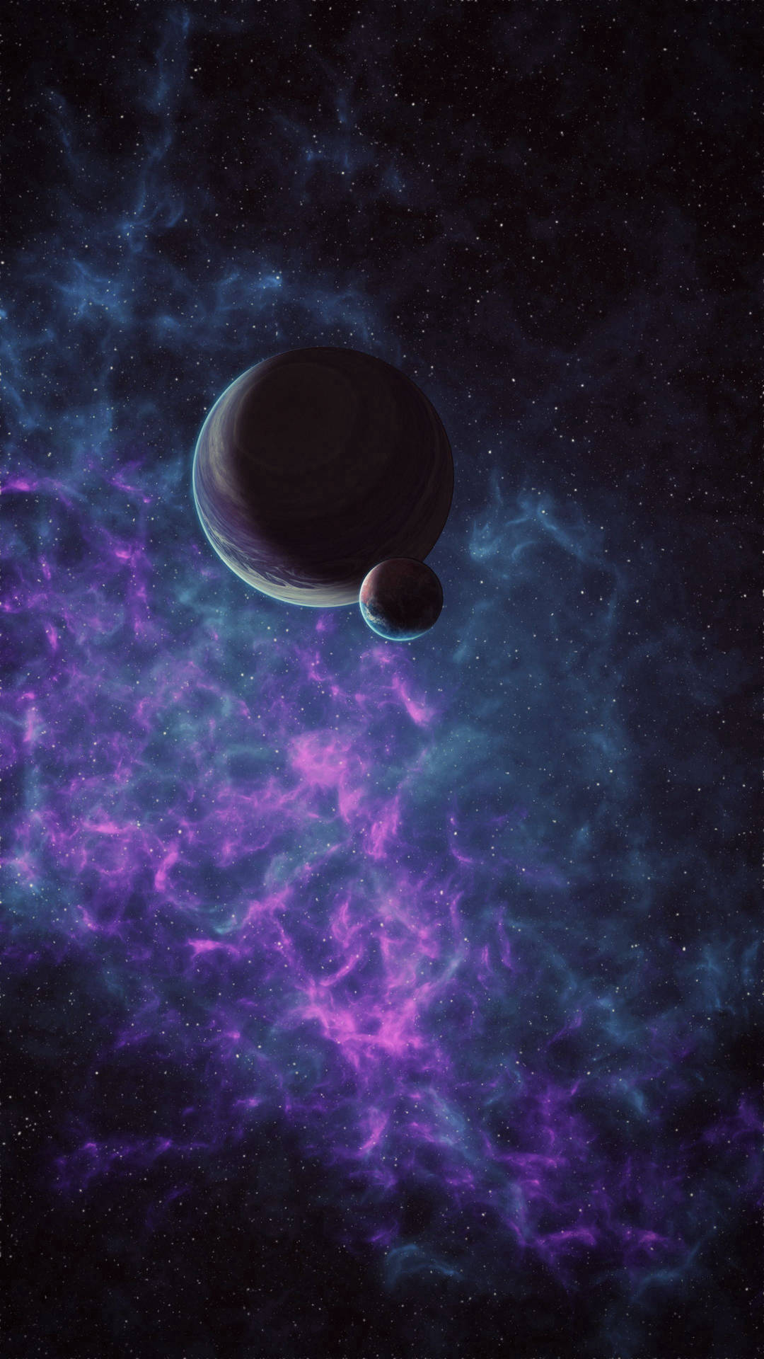 Purple Clouds In Space 4k Phone Background