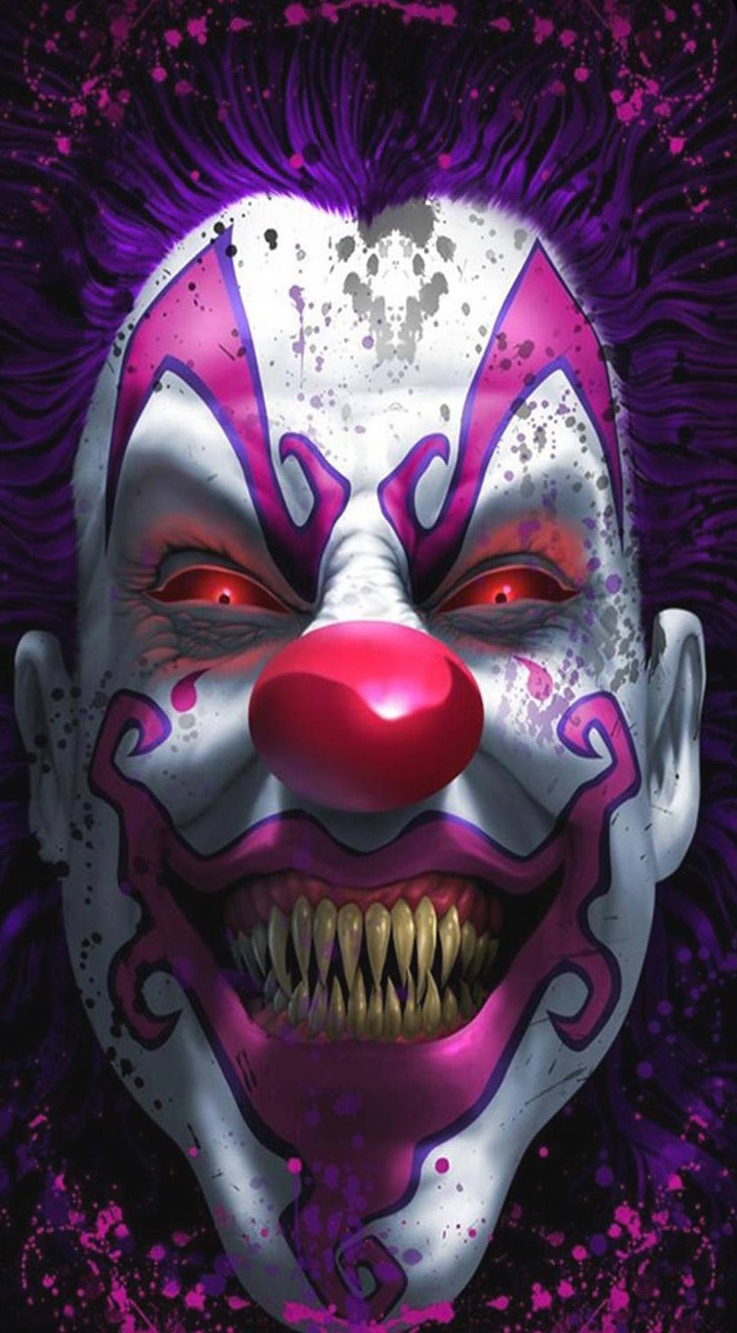 Purple Clown Close-up Background