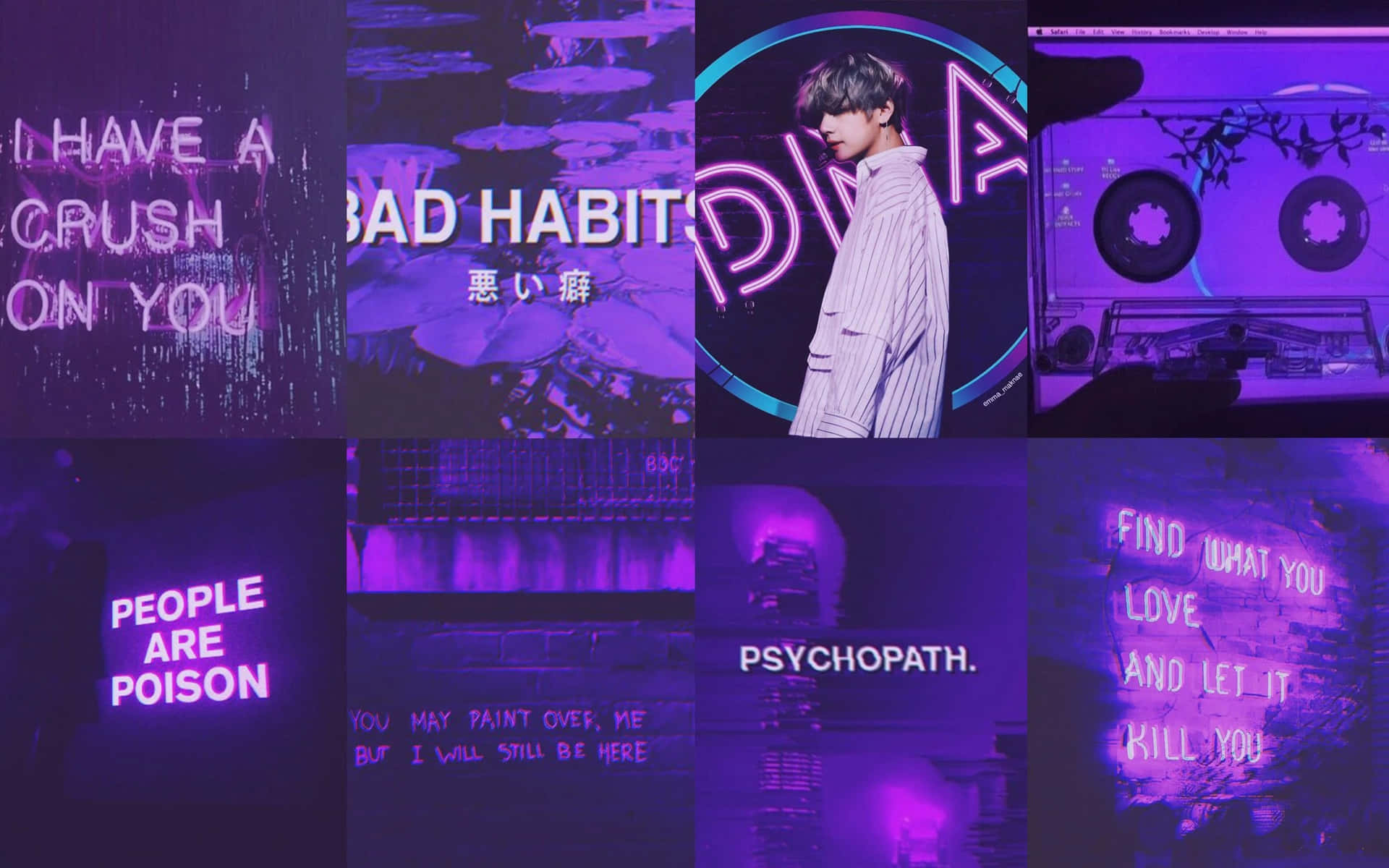 Purple Collage Aesthetics Computer Background