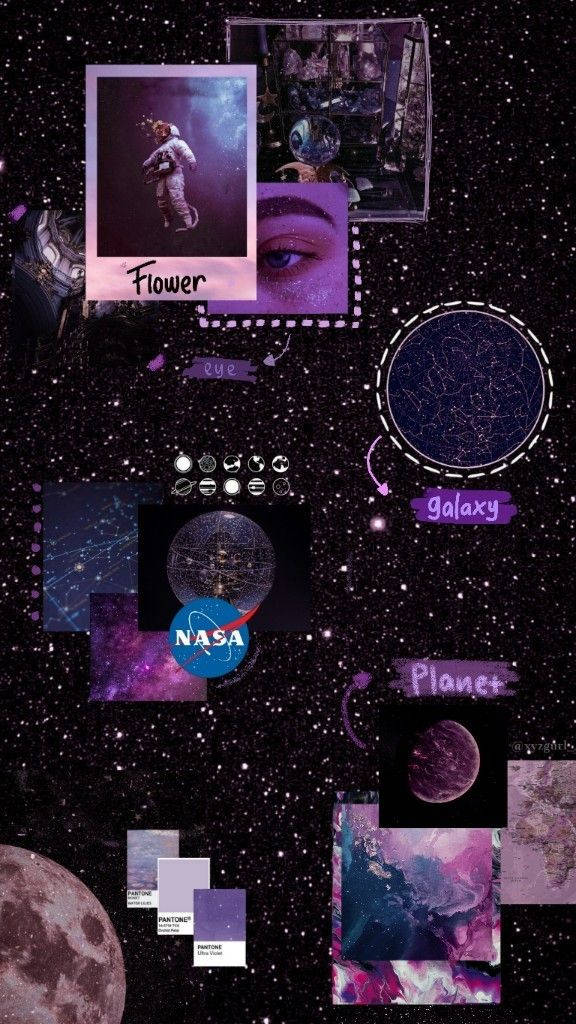 Purple Collage Girly Galaxy