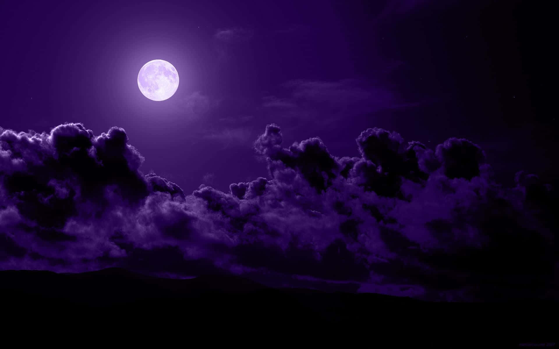 Purple Cool Cloudy Sky At Night Background