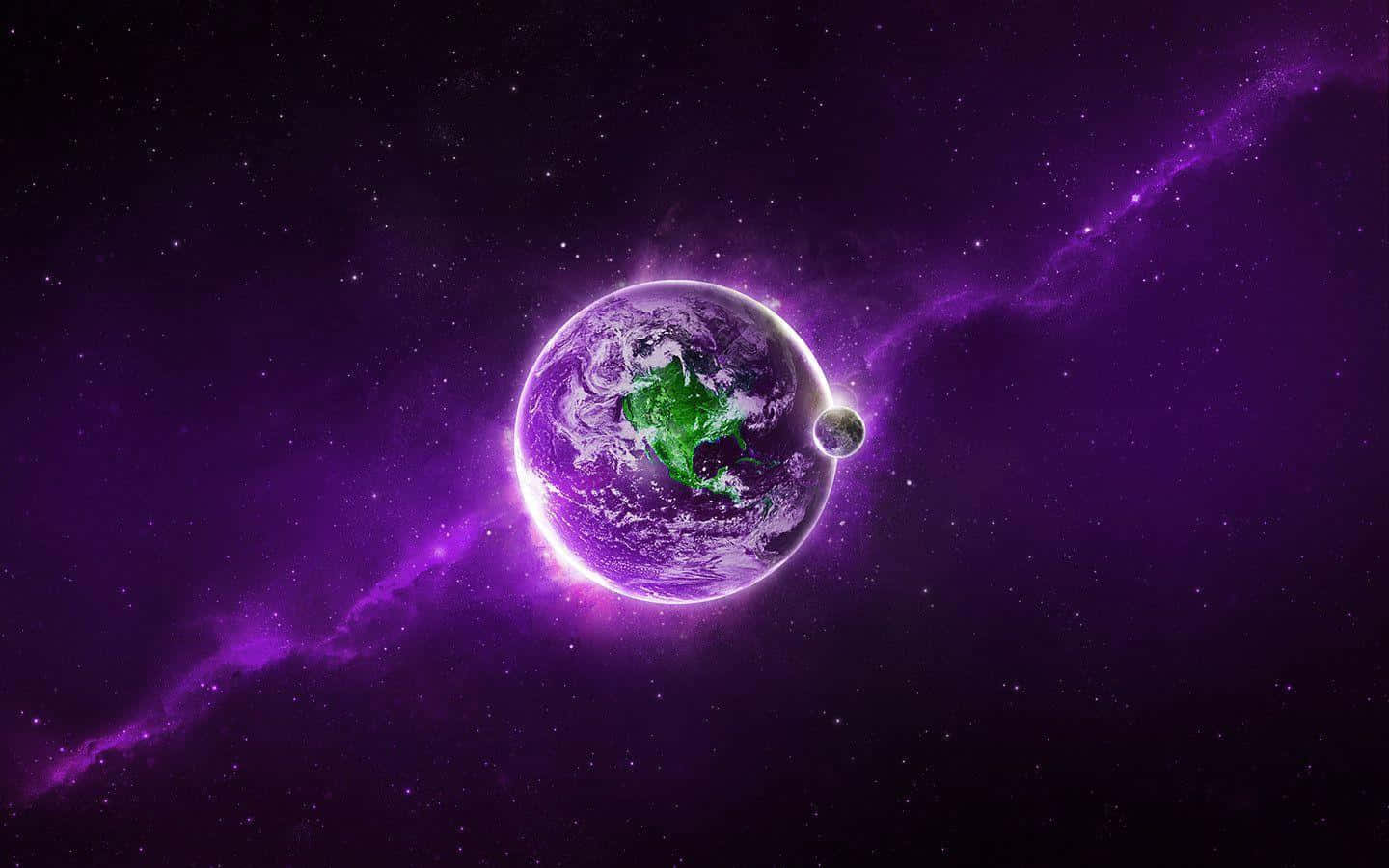 Purple Cool Earth Planet Design Background
