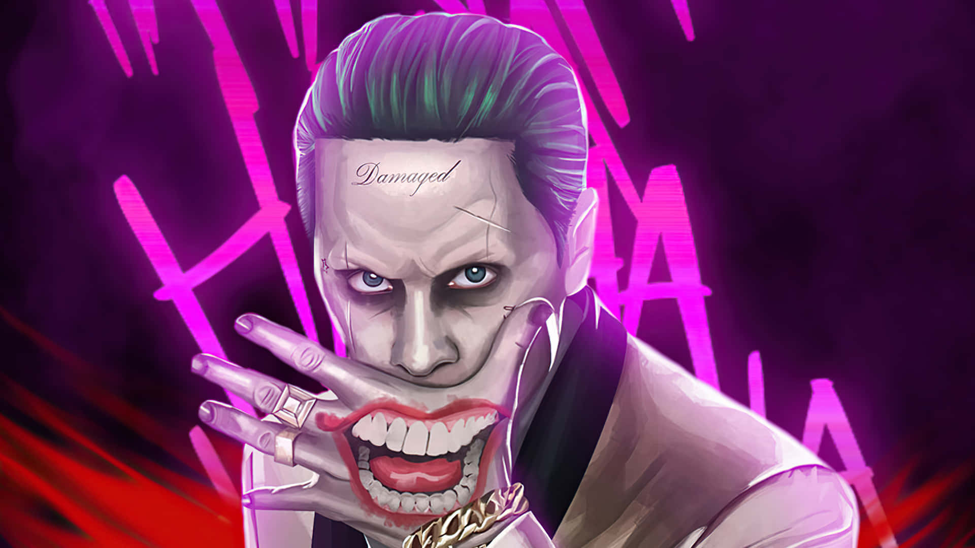 Purple Cool Joker Jared Leto Background