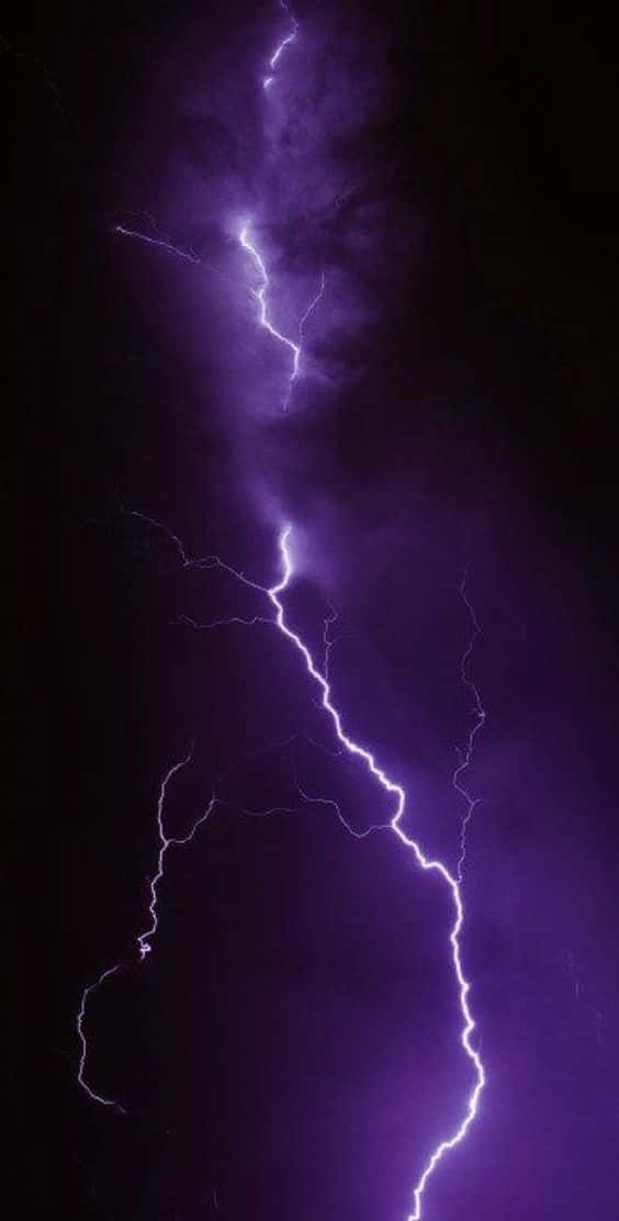 Purple Cool Lightning Night Sky Background