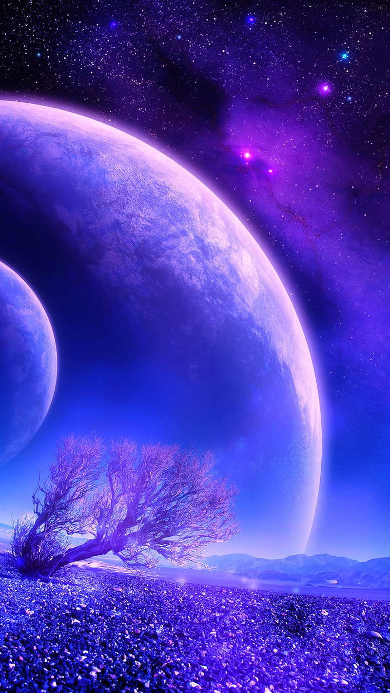 Purple Cool Planet Lucid Background