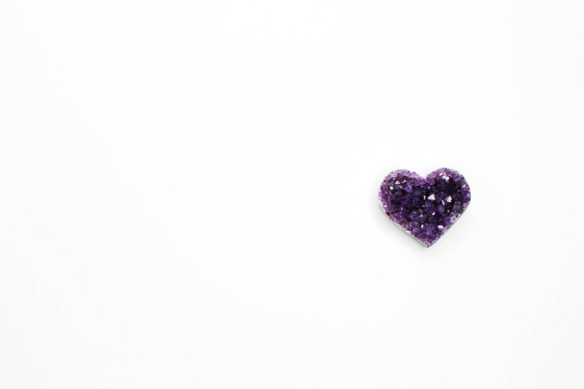 Purple Crystal Heart White Background