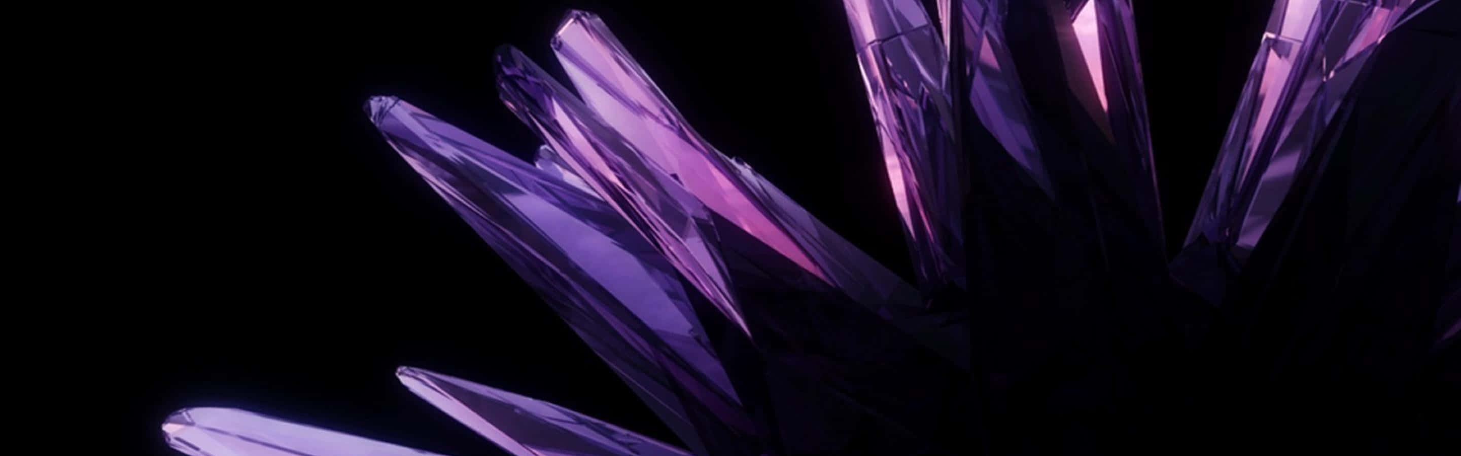 Purple Crystals On A Black Background Background