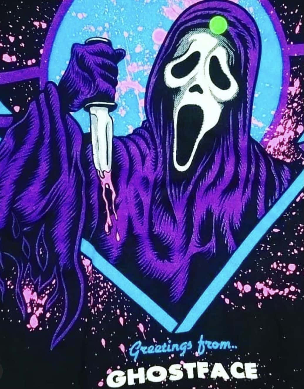 Purple Cute Ghostface With Knife