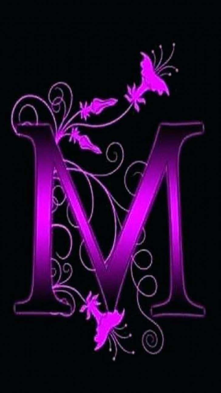 Purple Cute M Background