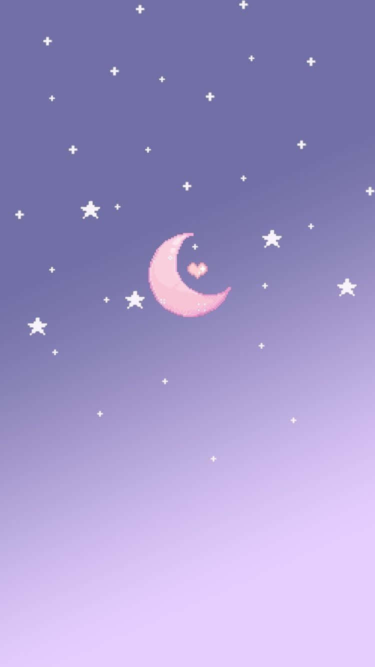 Purple Cute Stars Pixel Art