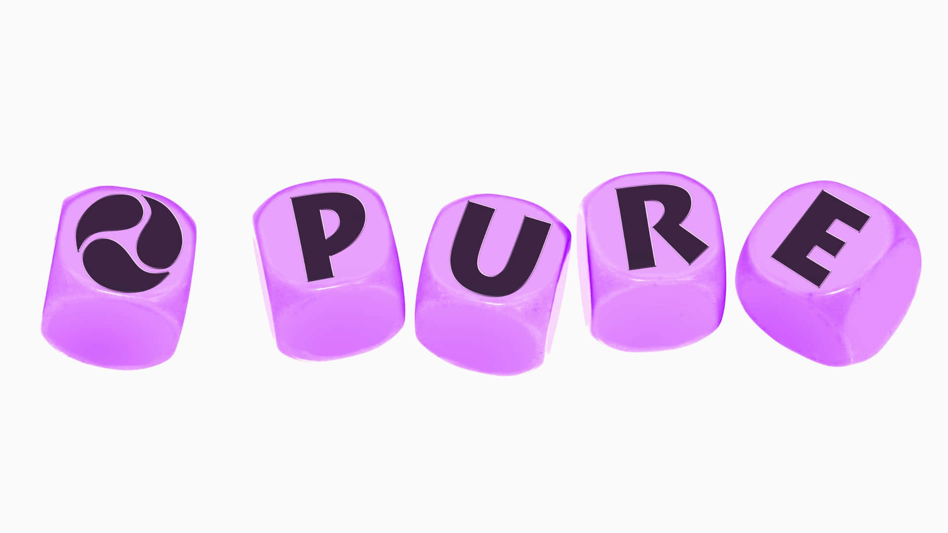 Purple Dice Spelling Pure Background