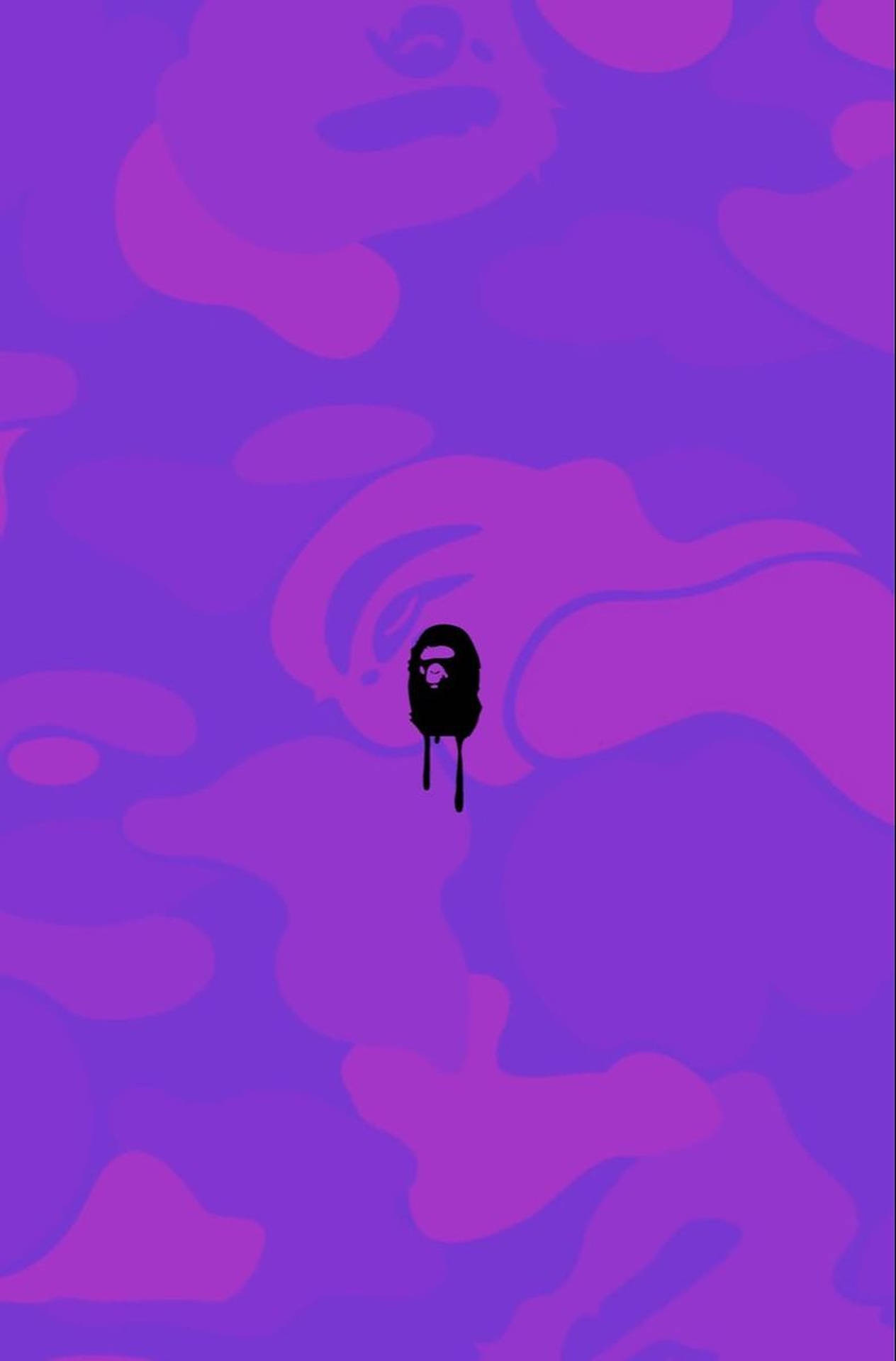 Purple Digital Art Bape Logo Background