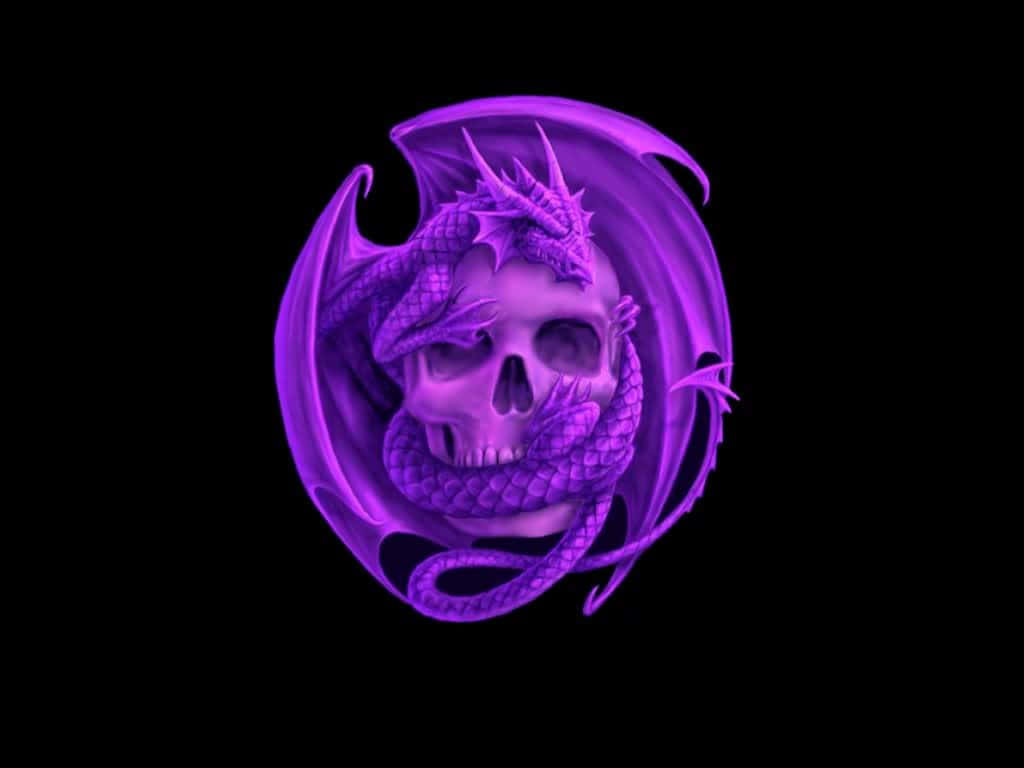 Purple Dragon And A Skull