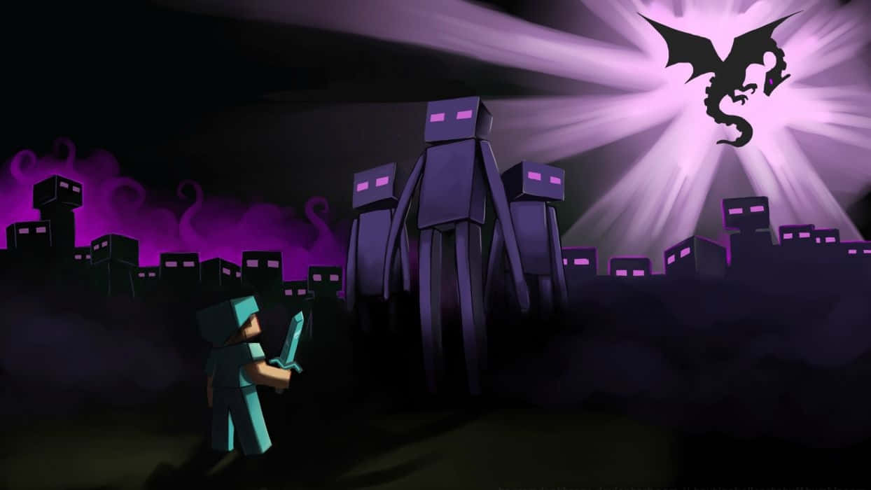 Purple Dragon Monster Cartoon Background