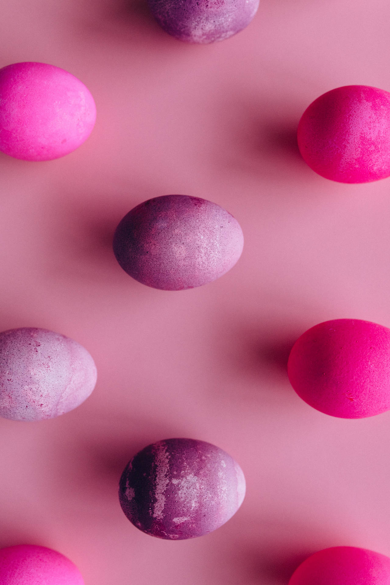 Purple Eggs On Pink Background