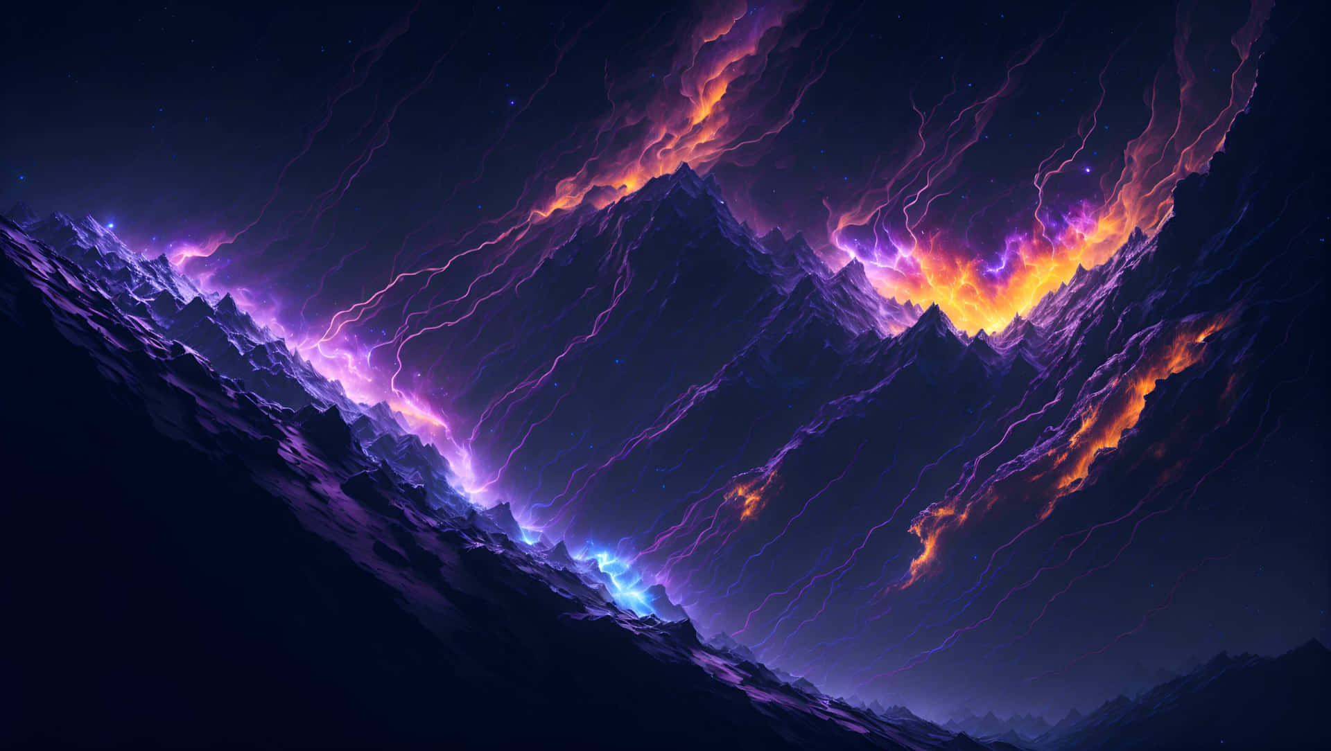 Purple Electric Mountain Artwork Background