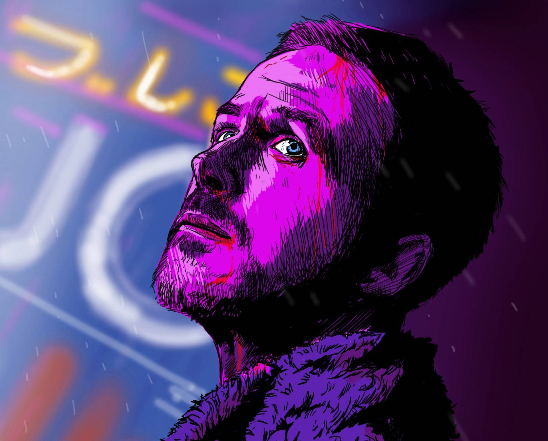 Purple Fan Art Blade Runner 2049 4k Background