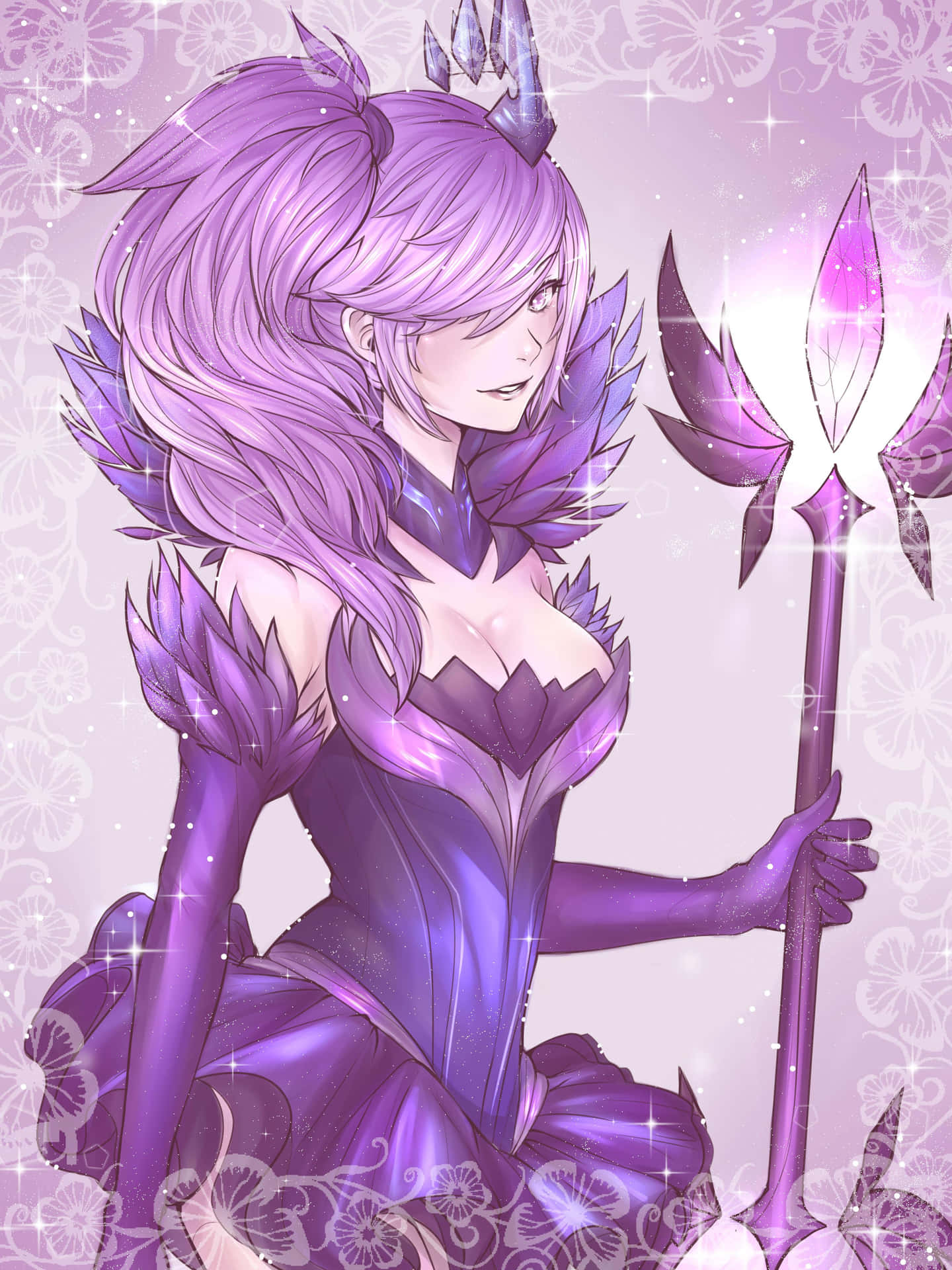 Purple Fantasy Warrior Princess Background