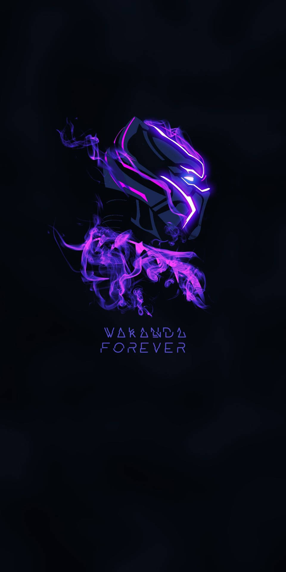 Purple Flames Black Panther Android Background