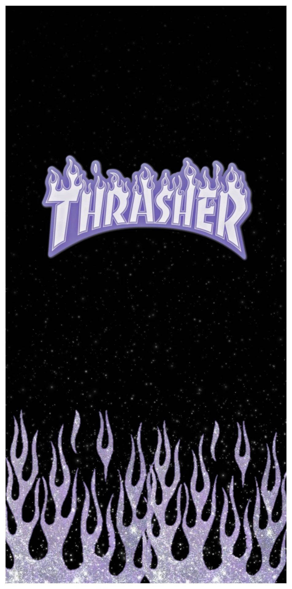 Purple Flaming Thrasher Logo Background