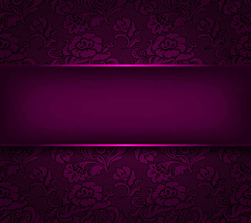 Purple Floral Background With A Ribbon Background