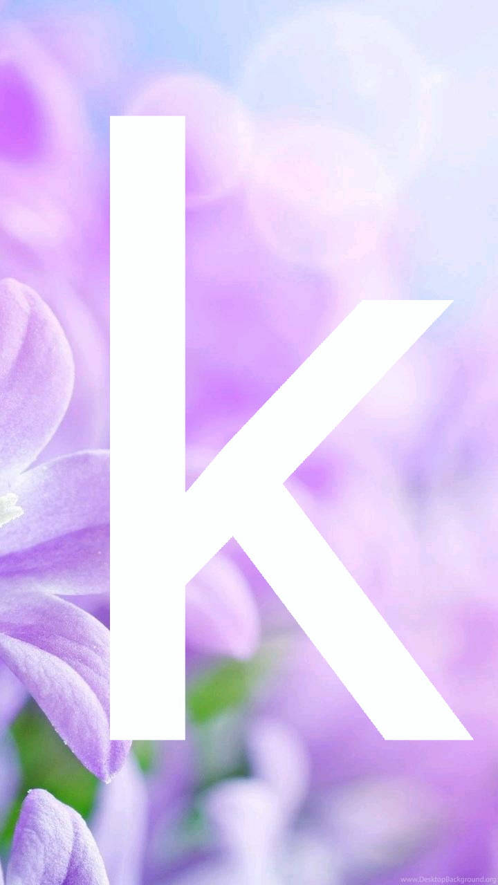 Purple Floral K Alphabet Background
