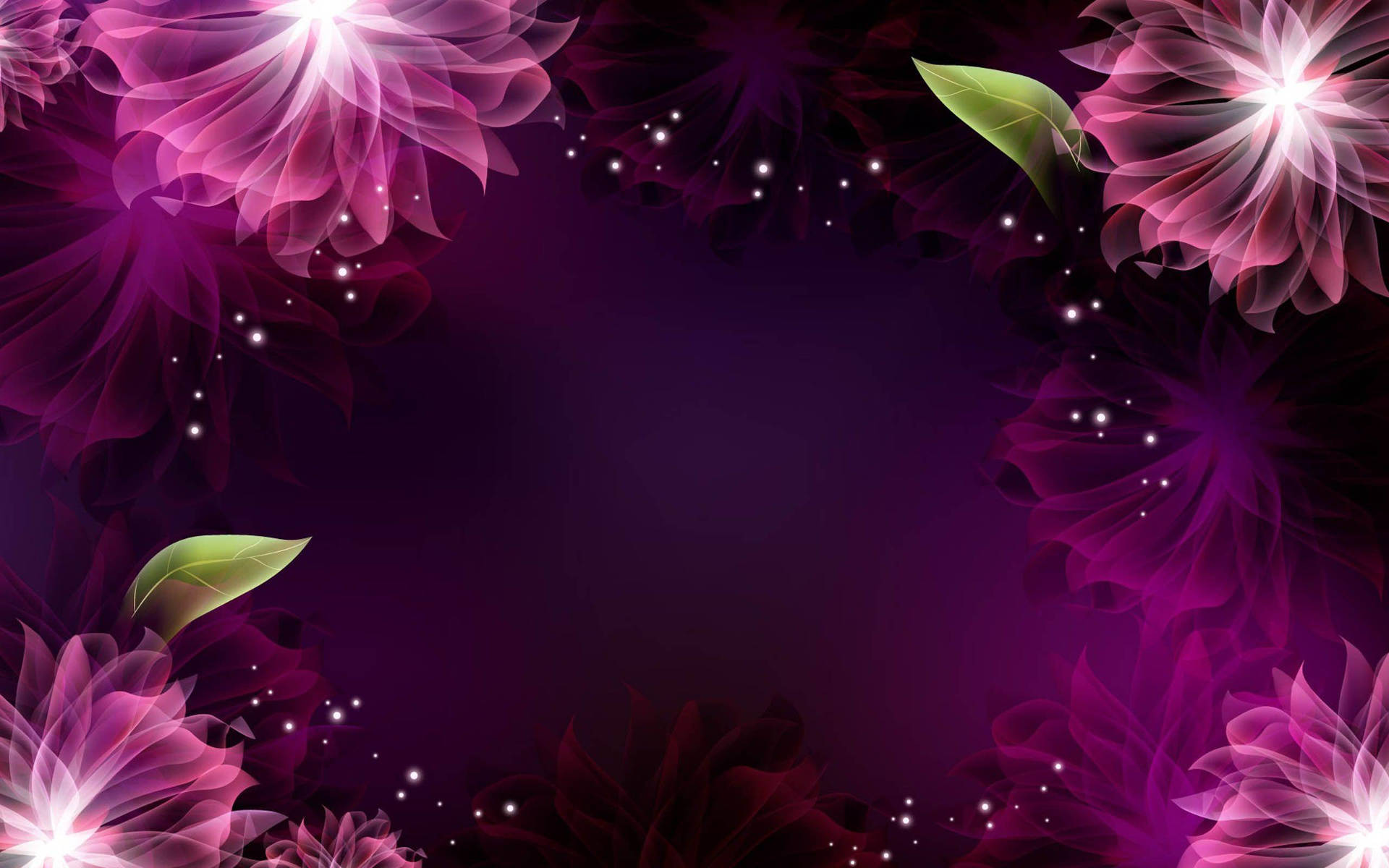 Purple Flowers On A Dark Background Background