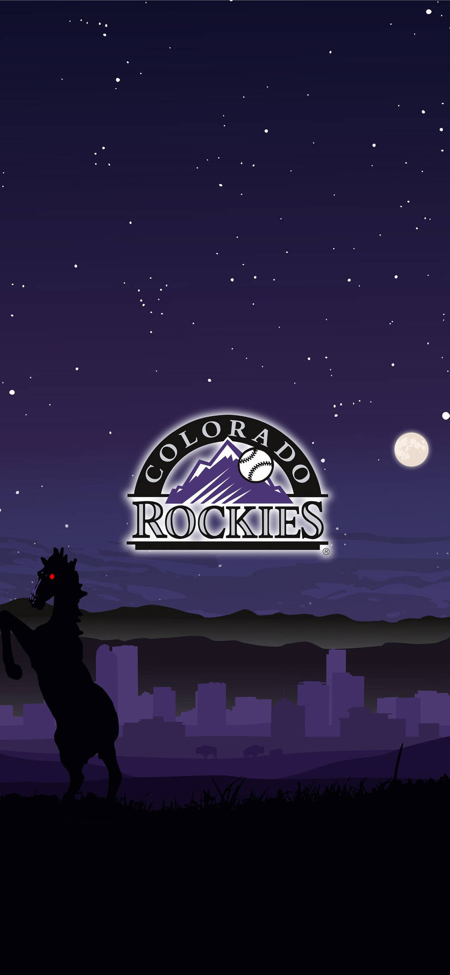 Purple Full Moon Colorado Rockies Background