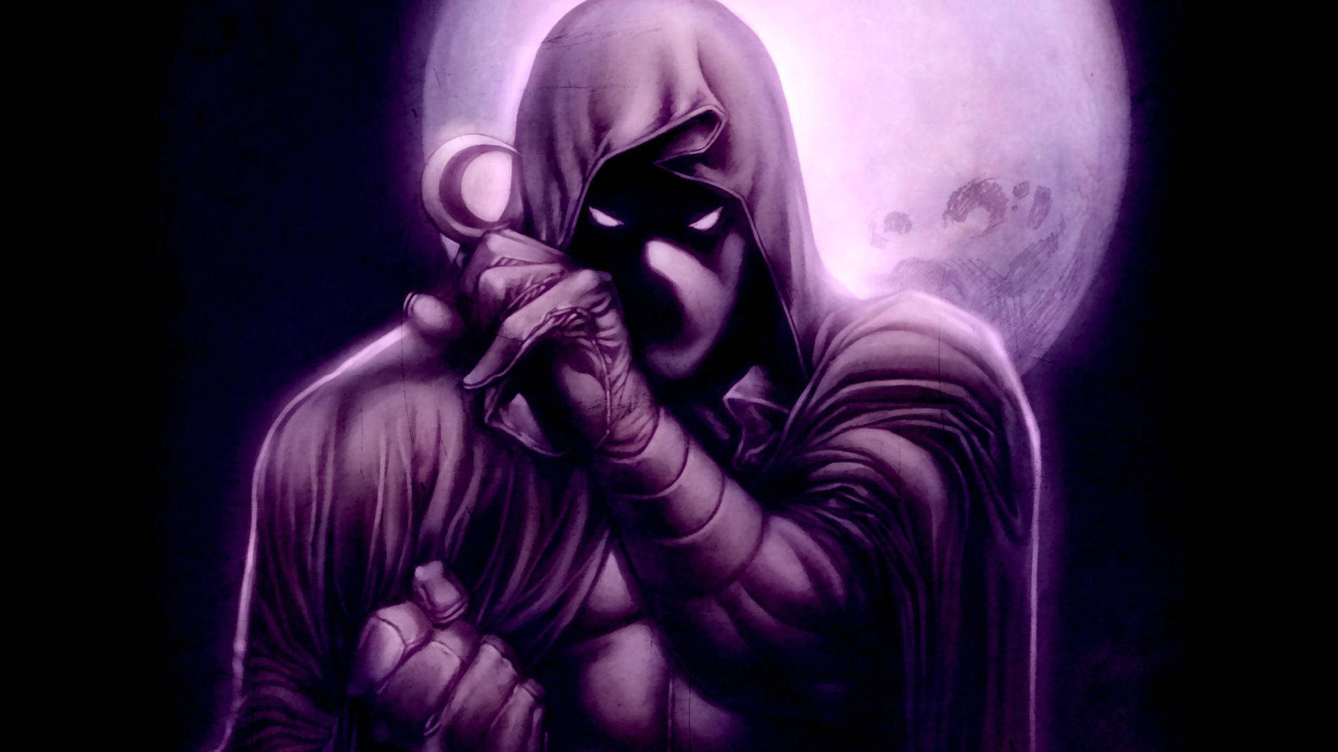 Purple Full Moon Moon Knight Background