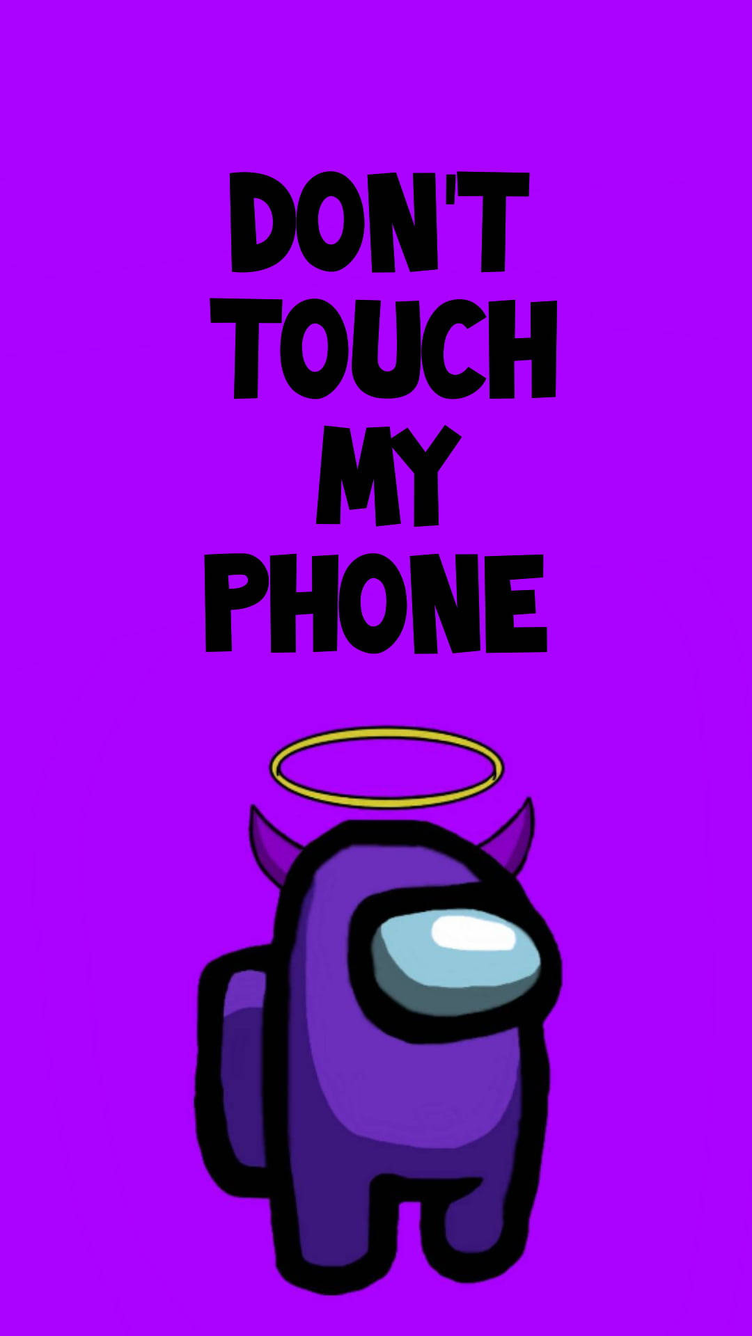 Purple Funny Get Off My Phone Among Us Background