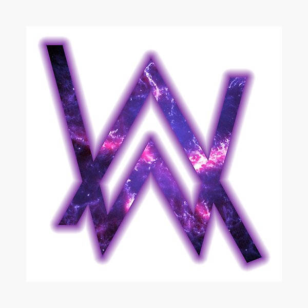 Purple Galactic Alan Walker Logo Background