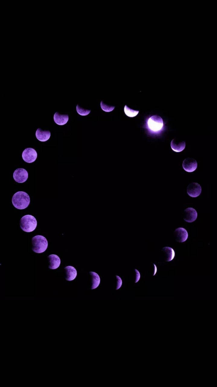 Purple Galaxy Iphone Phases Of Purple Moon Background