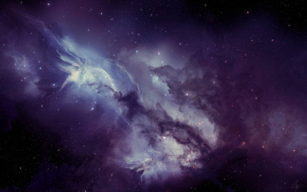 Purple Galaxy Multitude Of Stars