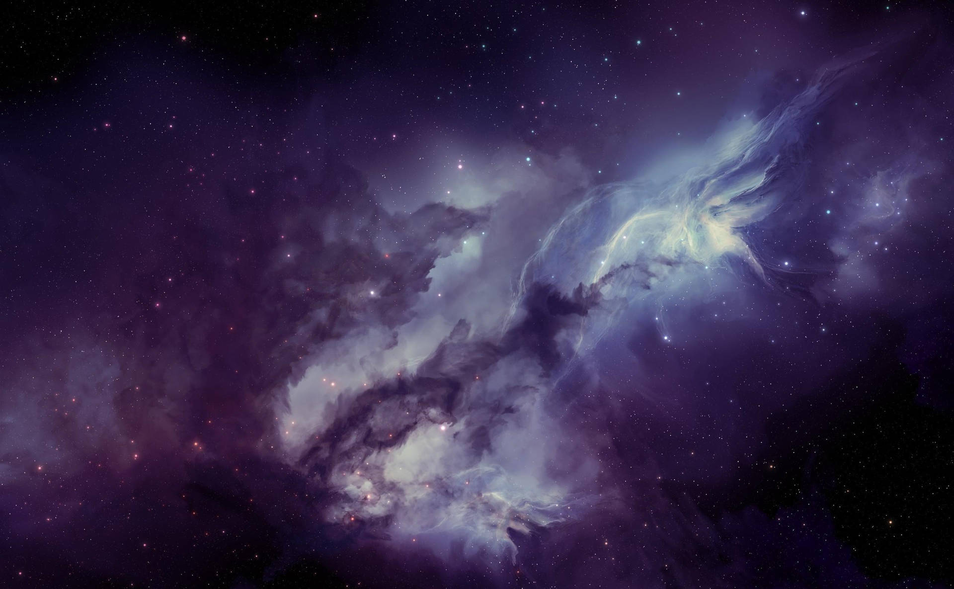 Purple Galaxy Nebula In Outer Space Background