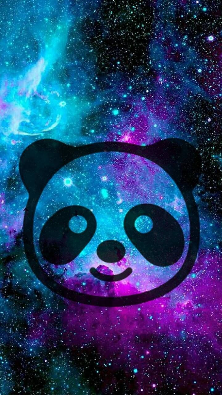 Purple Galaxy Panda Art Background